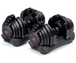 Preview image of a new set of all-black Bowflex SelectTech 1090 adjustable dumbbells