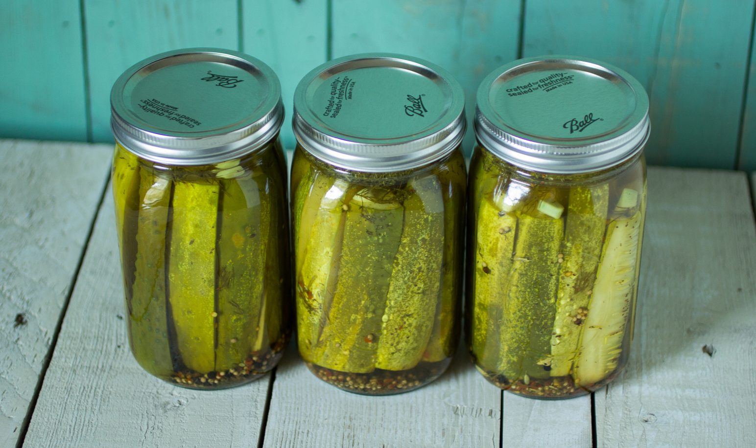 Image showing three jars of pickles