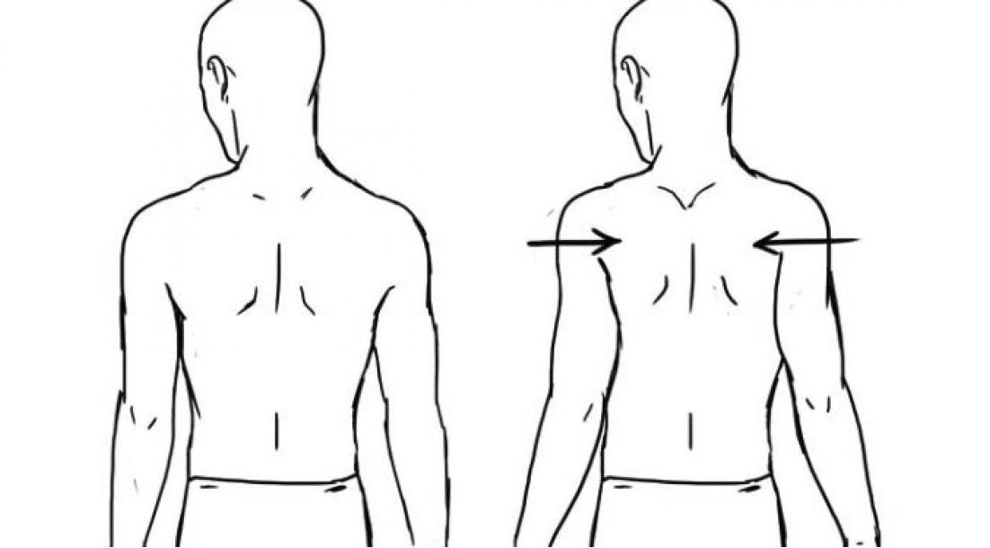 Drawing of scapular retraction