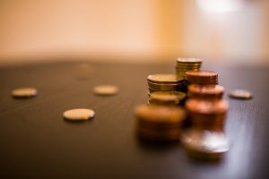 coins on table