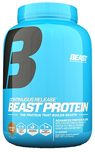 Image of the Beast Sports Nutrition Beast Protein 25 Grams of High-Quality Protein with 5 Protein Sources for Lean Muscle including Whey Concentrate and Isolate. Low Fat Low Carbs. 4lbs, 52 Servings, Chocolate