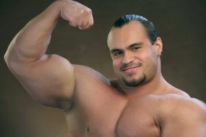 body builder showing his bicep