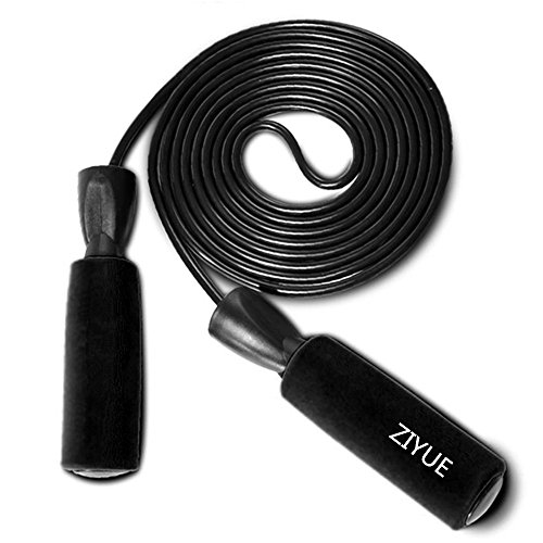 Image of the ziyue Fitness Jump Rope Premium Speed Rope for Crossfit WOD, Boxing and Fitness (Black)