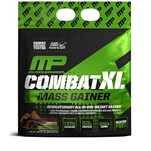 MusclePharm Combat XL Mass Gainer Powder, Weight Gainer Protein Powder, Chocolate, 12 Pounds, 16+ Servings