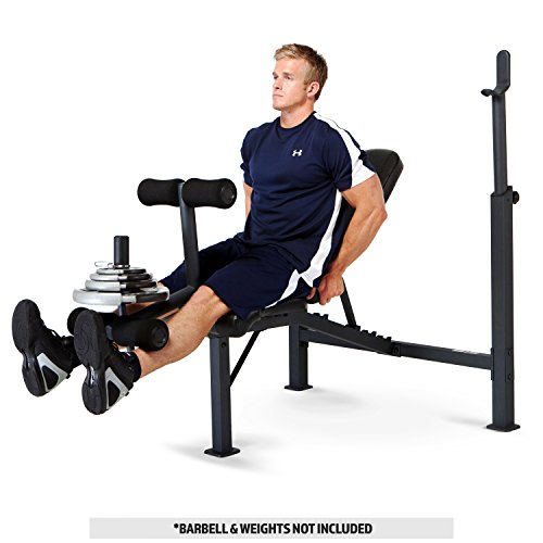 Image of the Marcy Competitor Adjustable Olympic Weight Bench with Leg Developer for Weight Lifting and Strength Training CB-729