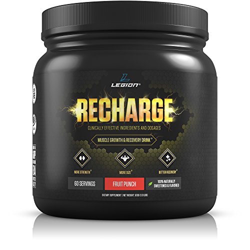 Image of the Legion Recharge Post Workout Supplement - All Natural Muscle Builder & Recovery Drink With Creatine Monohydrate. Naturally Sweetened & Flavored, Safe & Healthy. Fruit Punch, 60 Servings